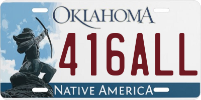 OK license plate 416ALL