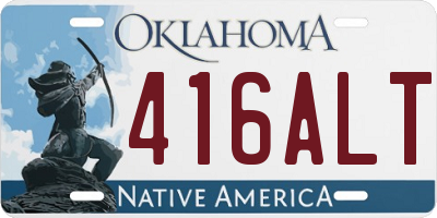 OK license plate 416ALT