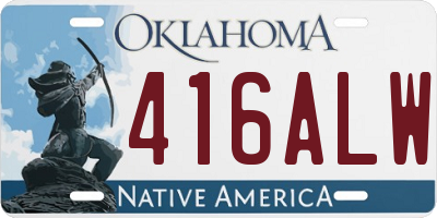 OK license plate 416ALW