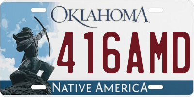 OK license plate 416AMD