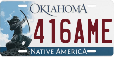 OK license plate 416AME