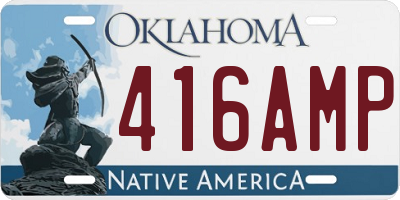 OK license plate 416AMP