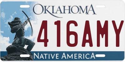 OK license plate 416AMY