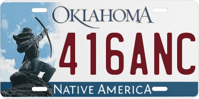 OK license plate 416ANC