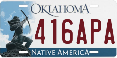 OK license plate 416APA