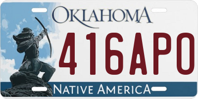 OK license plate 416APO