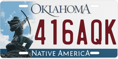 OK license plate 416AQK