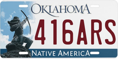 OK license plate 416ARS