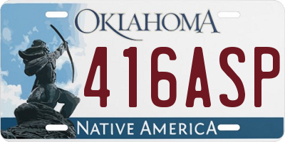 OK license plate 416ASP