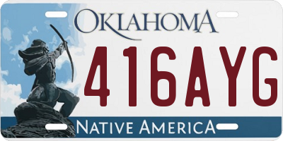 OK license plate 416AYG