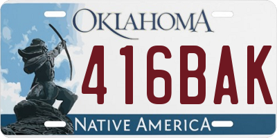 OK license plate 416BAK