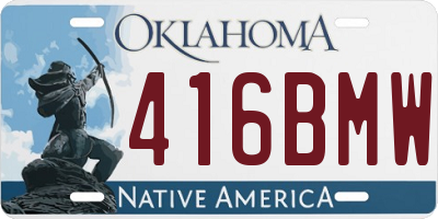 OK license plate 416BMW