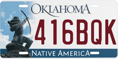 OK license plate 416BQK