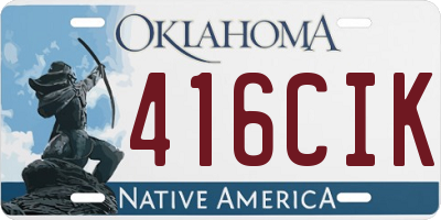 OK license plate 416CIK
