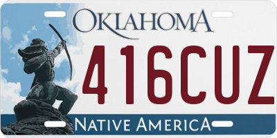 OK license plate 416CUZ
