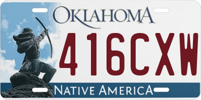 OK license plate 416CXW