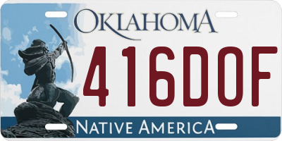 OK license plate 416DOF