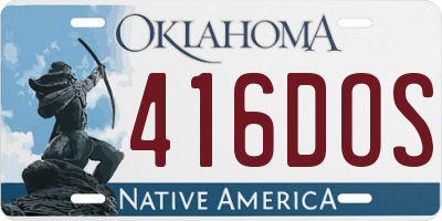 OK license plate 416DOS
