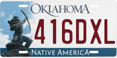 OK license plate 416DXL