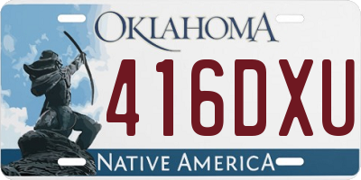 OK license plate 416DXU