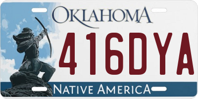 OK license plate 416DYA