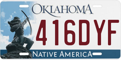OK license plate 416DYF