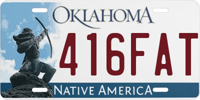 OK license plate 416FAT