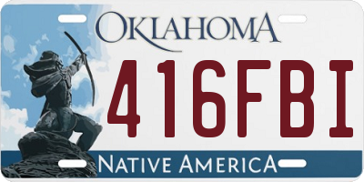 OK license plate 416FBI