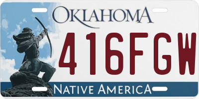 OK license plate 416FGW