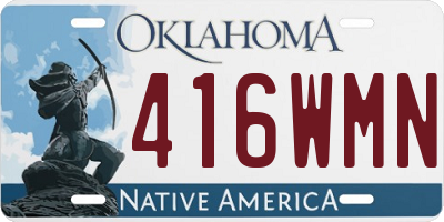 OK license plate 416WMN