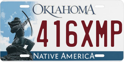 OK license plate 416XMP