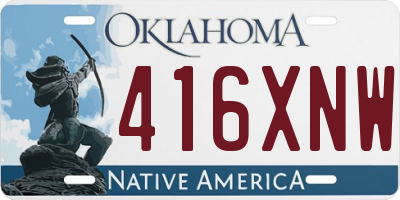 OK license plate 416XNW