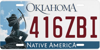 OK license plate 416ZBI