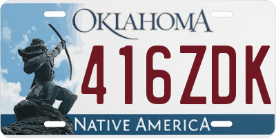 OK license plate 416ZDK