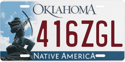 OK license plate 416ZGL