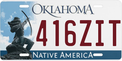 OK license plate 416ZIT