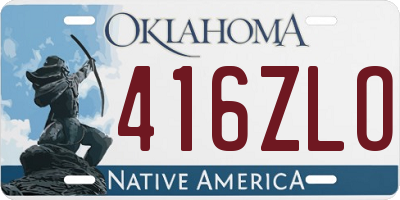 OK license plate 416ZLO