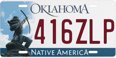 OK license plate 416ZLP