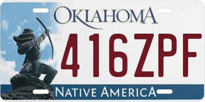 OK license plate 416ZPF