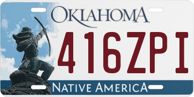 OK license plate 416ZPI