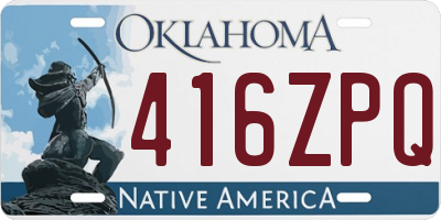 OK license plate 416ZPQ