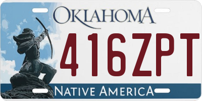 OK license plate 416ZPT