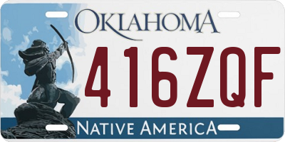 OK license plate 416ZQF