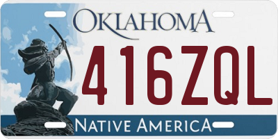 OK license plate 416ZQL