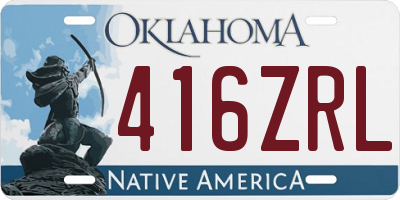 OK license plate 416ZRL