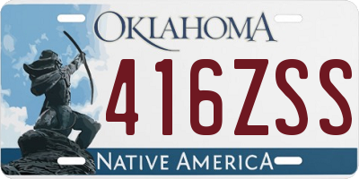 OK license plate 416ZSS