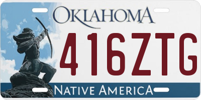 OK license plate 416ZTG