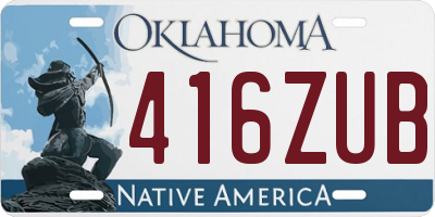 OK license plate 416ZUB