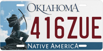 OK license plate 416ZUE