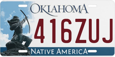 OK license plate 416ZUJ